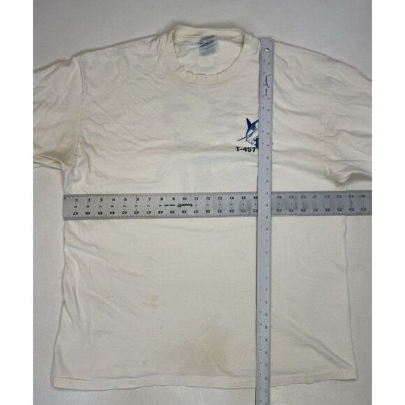 VINTAGE Shark T-457 Graphic T-shirt Men XL White Short Sleeve - Picture 10 of 10